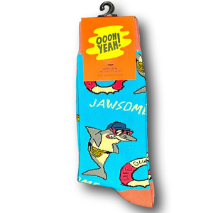 3/$18 "Jawsome" Sharks Funny Novelty Crew Socks - NWT